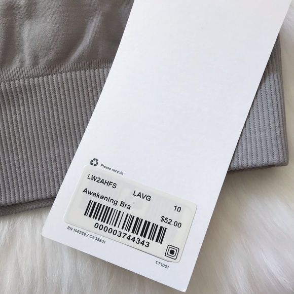 NWT lululemon awakening bra lavender grey 10 - Picture 2 of 4